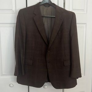 Jos A Bank Signature Collection Brown Plaid Men’s BlazerSport Coat Size 48R